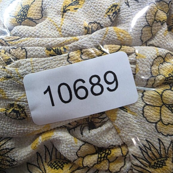 Womens CeCe Yellow Floral Wrap Midi Dress Ruffle Sleeves & Hem Polyester Size 12